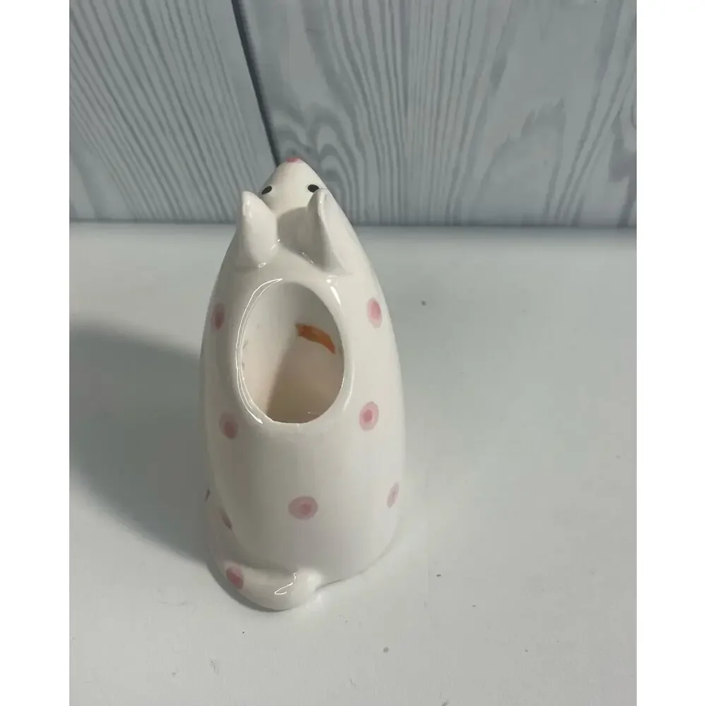 Adorable Vintage Mouse Candle Holders Polka dots MCM  Japan